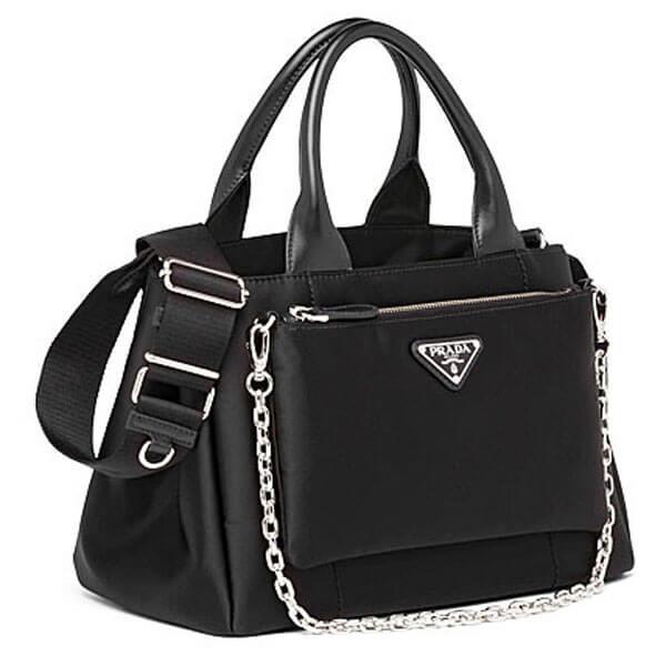 着脱ポーチ付き Prada ナイロン+レザーTote 1BG364_UKW_F0002_V_OOT